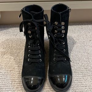 Chanel Suede Combat Boots - Size 38